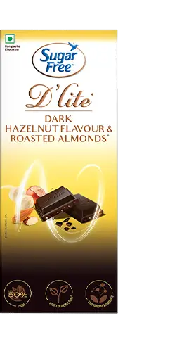 Sugar Free D'lite Dark Chocolate - Hazelnut & Roasted Almonds