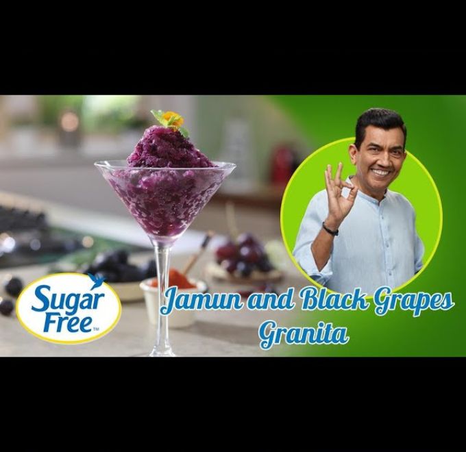 Jamun and Black Grapes Granita 